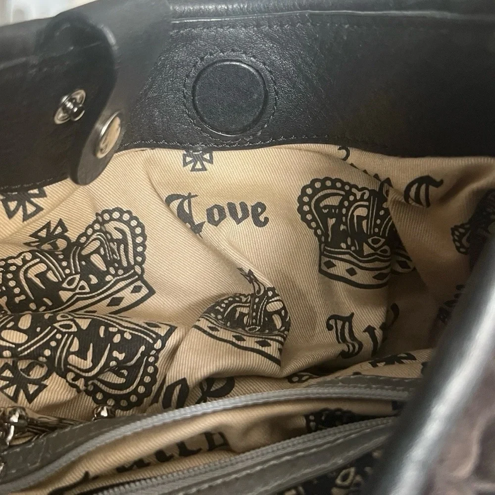 VTG Juicy Couture ‘I Need More Juicy’ Handbag Y2K Brown Velour Leather Trim - Picture 7 of 11